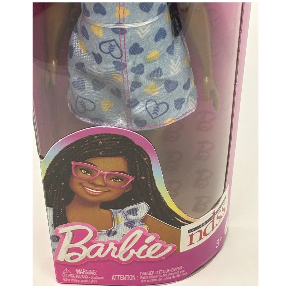 Barbie Fashionistas Doll 229 Down Syndrome NDSS Black Braided Hair Pink Glasses